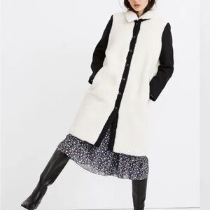 Madewell Black and White Teddy Coat